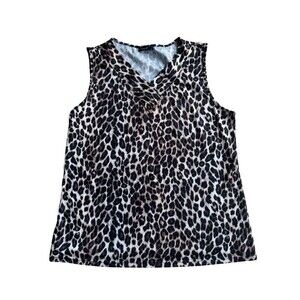 Sampeel Women’s Leopard Print Sleeveless Top Size Large Tank
